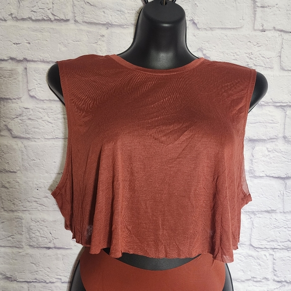 SKIMS SLEEP SUPER CROPPED TANK/SAFFRON/XL/ NWT - Picture 5 of 9